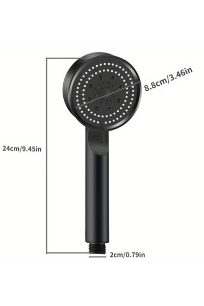Słuchawka prysznicowa ShowerPro 2 czarna 5 funkcji natrysku