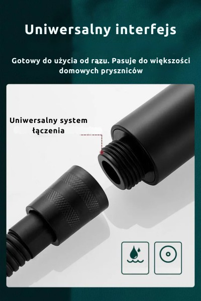 Słuchawka prysznicowa ShowerPro 2 czarna 5 funkcji natrysku