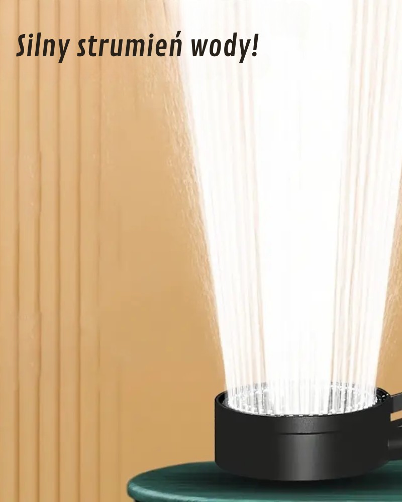 Słuchawka prysznicowa ShowerPro 2 czarna zestaw z wężem 5 funkcji natrysku