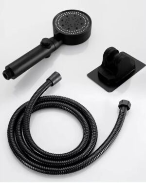 Słuchawka prysznicowa ShowerPro 2 czarna zestaw z wężem 5 funkcji natrysku