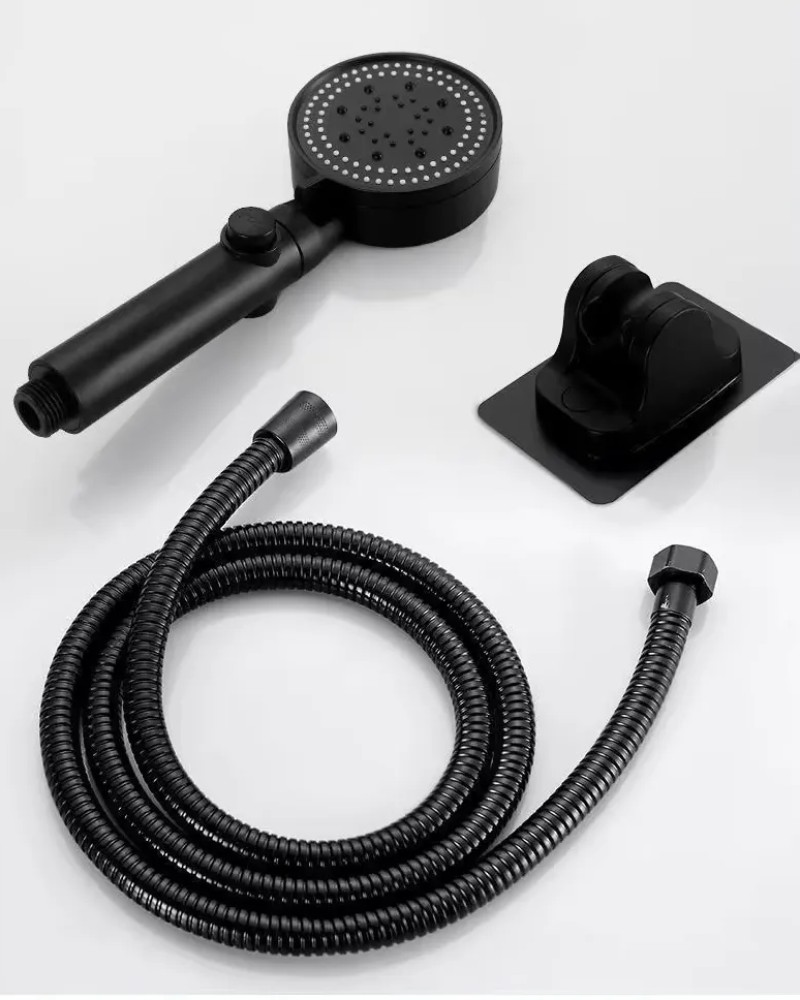 Słuchawka prysznicowa ShowerPro 2 czarna zestaw z wężem 5 funkcji natrysku