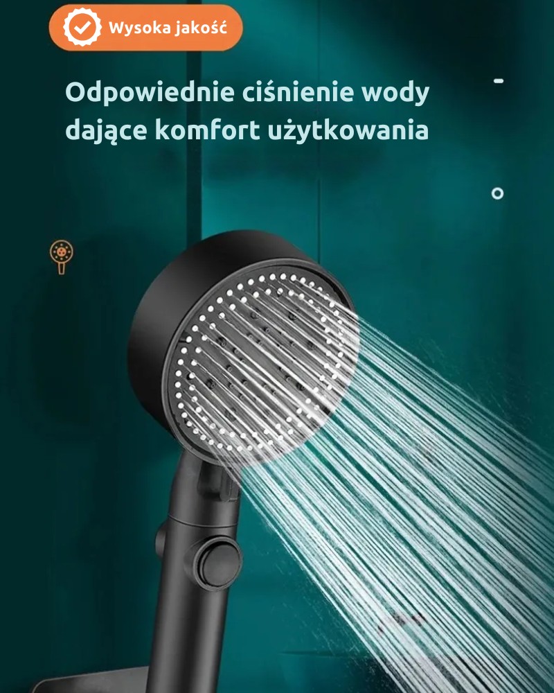 Słuchawka prysznicowa ShowerPro 2 czarna 5 funkcji natrysku