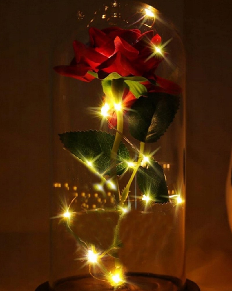 Wieczna róża w szkle LED świecąca Forever Love + pudełko