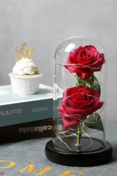 Wieczna róża w szkle LED świecąca Forever Love + pudełko