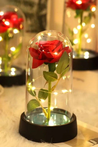 Wieczna róża w szkle LED świecąca Forever Love + pudełko