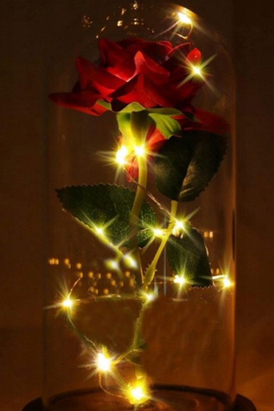 Wieczna róża w szkle LED świecąca Forever Love + pudełko