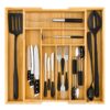 Wkład do szuflady organizer kuchenny na sztućce bambusowy 8 przegródek xl