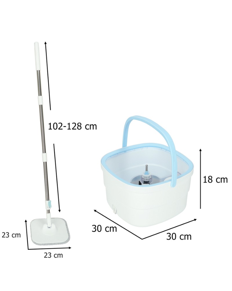 Mop obrotowy z wiadrem płaski rotacyjny czysta brudna woda wyciskacz
