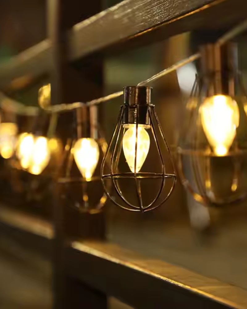 Lampki ogrodowe solarne żarówki girlanda loft 10LED Lampki ogrodowe solarne żarówki girlanda loft 10LED