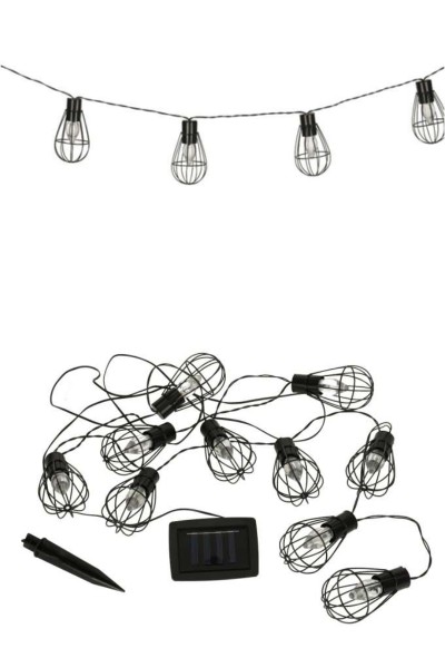 Lampki ogrodowe solarne żarówki girlanda loft 10LED