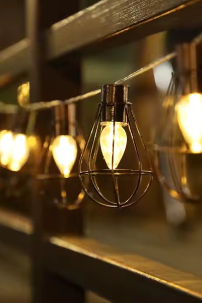 Lampki ogrodowe solarne żarówki girlanda loft 10LED