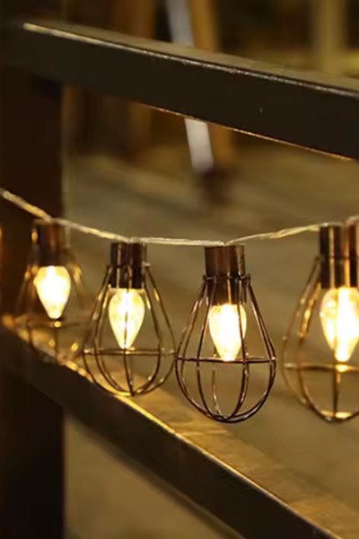 Lampki ogrodowe solarne żarówki girlanda loft 10LED