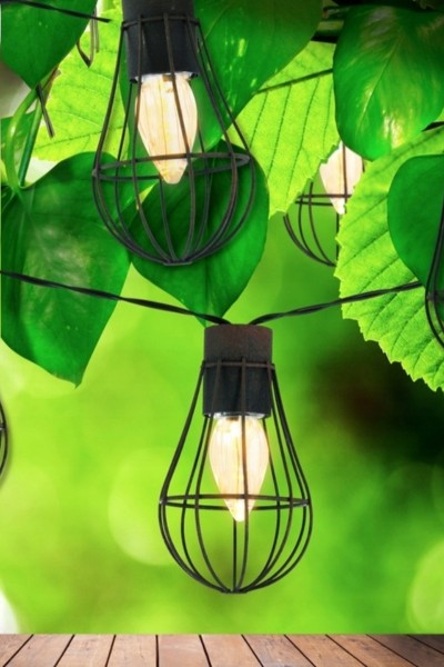 Lampki ogrodowe solarne żarówki girlanda loft 10LED