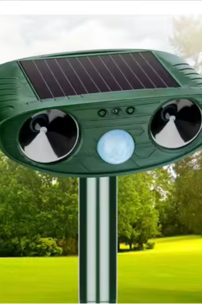 Odstraszacz solarny kretów na gryzonie kuny koty ptaki myszy szczury ultradźwięki czujnik ruchu