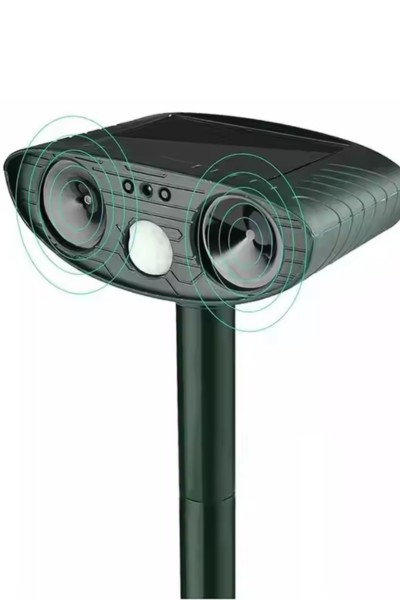 Odstraszacz solarny kretów na gryzonie kuny koty ptaki myszy szczury ultradźwięki czujnik ruchu