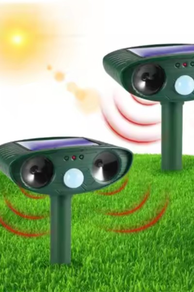 Odstraszacz solarny kretów na gryzonie kuny koty ptaki myszy szczury ultradźwięki czujnik ruchu