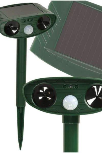 Odstraszacz solarny kretów na gryzonie kuny koty ptaki myszy szczury ultradźwięki czujnik ruchu