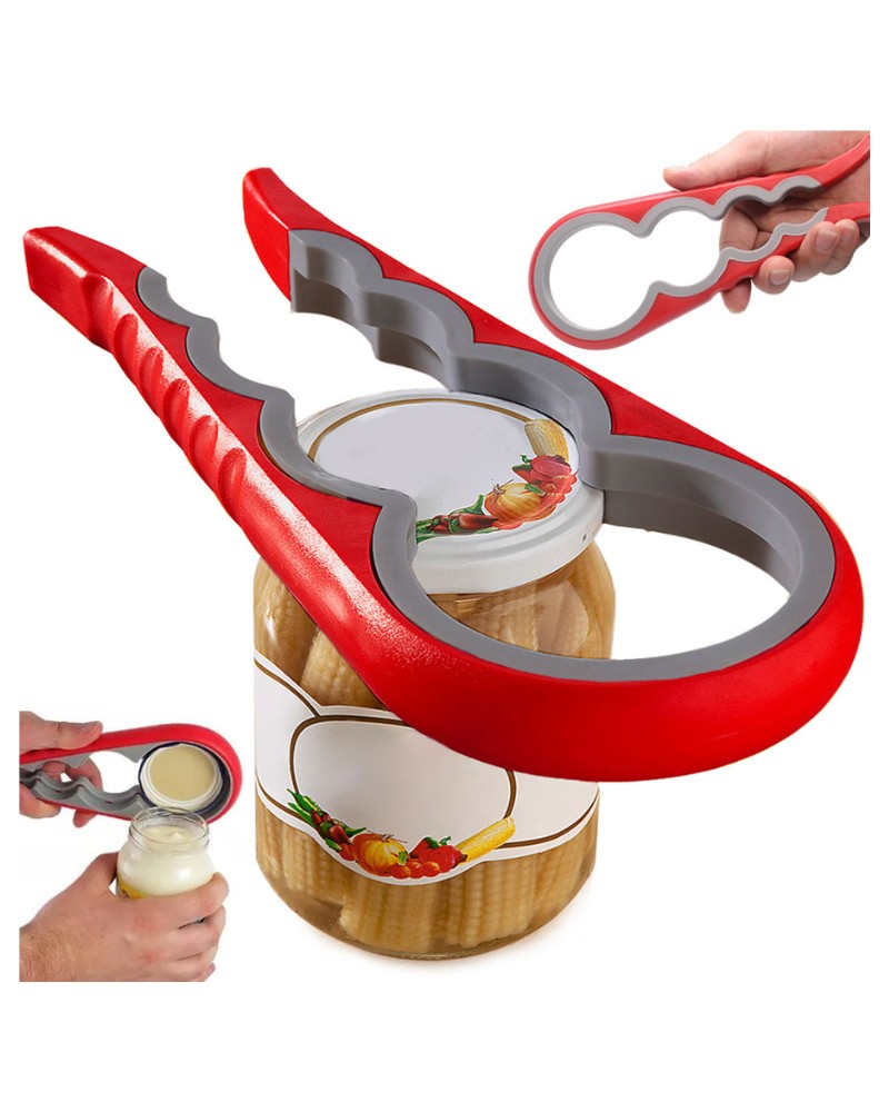 Otwieracz do słoików butelek nakrętek uniwersalny 4w1 Otwieracz do słoików butelek nakrętek uniwersalny 4w1