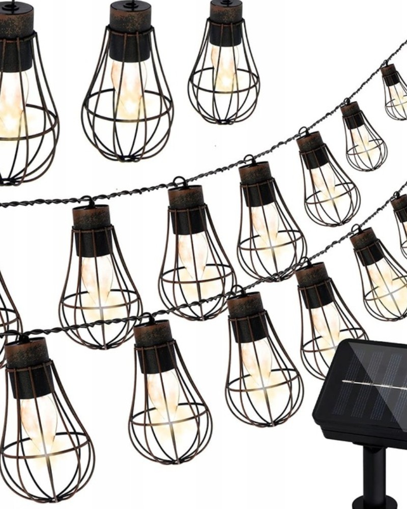 Lampki ogrodowe solarne żarówki girlanda loft 10LED Lampki ogrodowe solarne żarówki girlanda loft 10LED