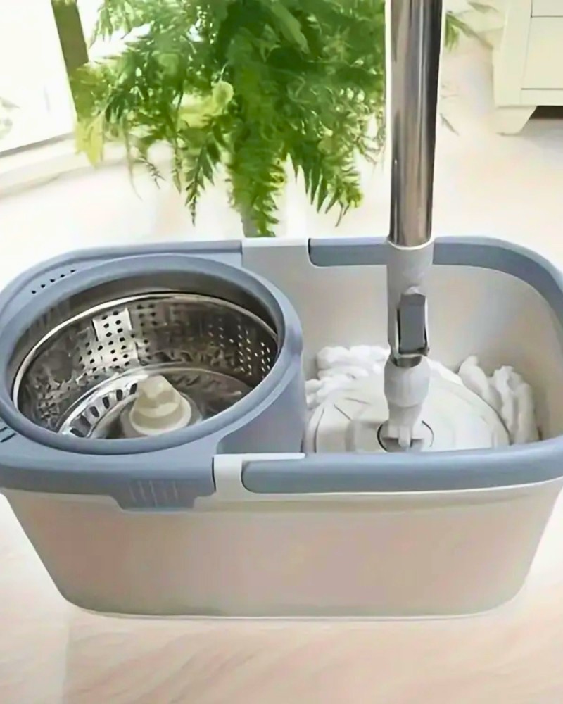 Mop obrotowy rotacyjny 360 spin turbo wiadro zestaw nakładka mikrofibra