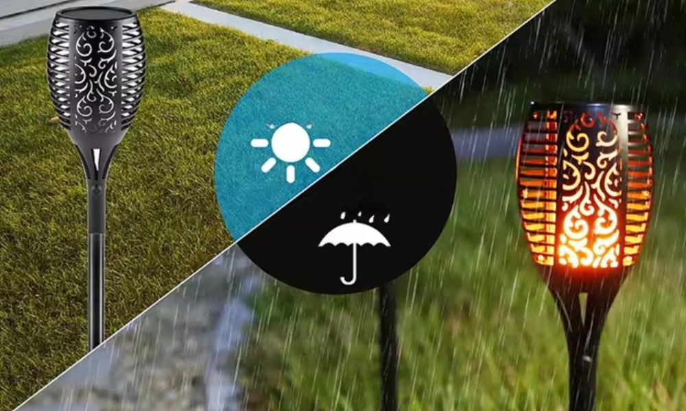 Lampa LED solarna płomień